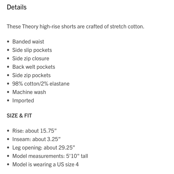 Theory Stretch Cotton Chino Shorts. Ladies 10 - Picture 5 of 15